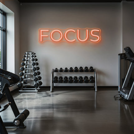 Golden Yellow FOCUS Neon Sign