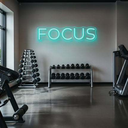 Mint Green FOCUS Neon Sign