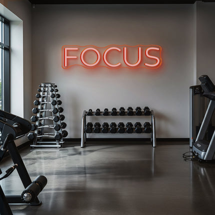 Orange FOCUS Neon Sign