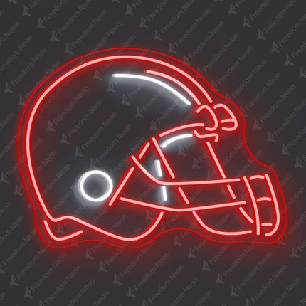 Red Football Helmet Neon Sign