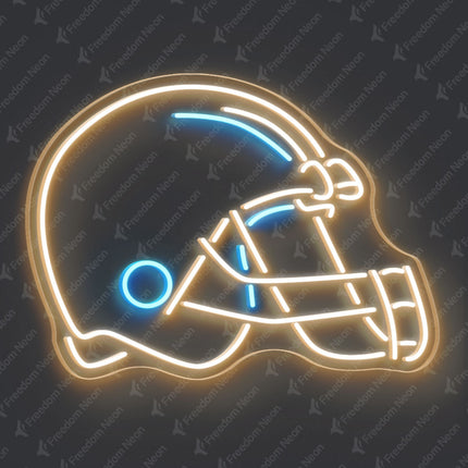 Warm White Football Helmet Neon Sign