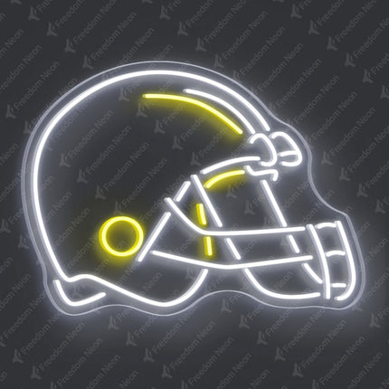 White Football Helmet Neon Sign