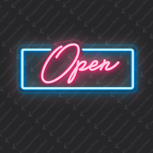 Pink & ice blue Framed Open Sign