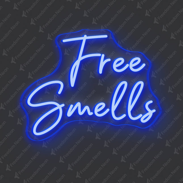 Blue Free Smells Neon Sign