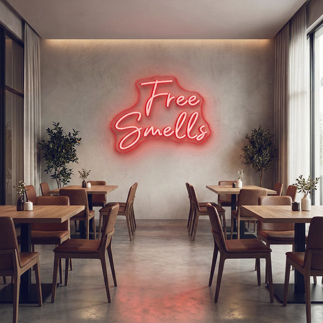 Red Free Smells Neon Sign