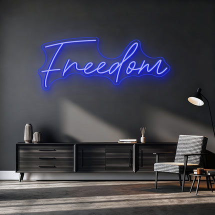 Blue Freedom Neon Sign