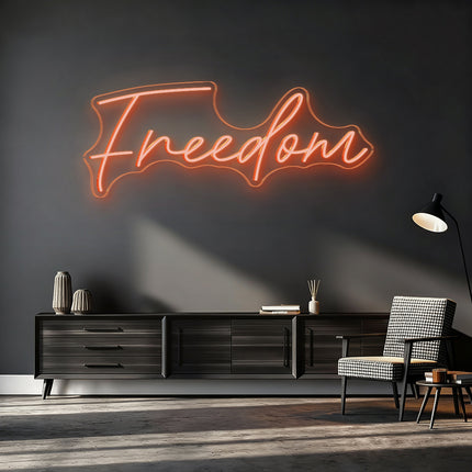 Golden Yellow Freedom Neon Sign