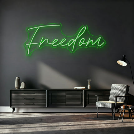 Green Freedom Neon Sign