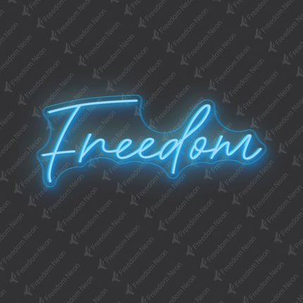 Ice Blue Freedom Neon Sign