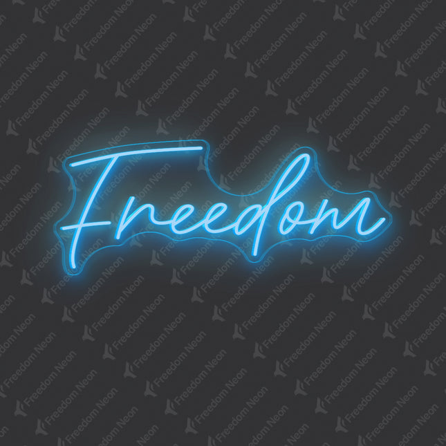 Ice Blue Freedom Neon Sign