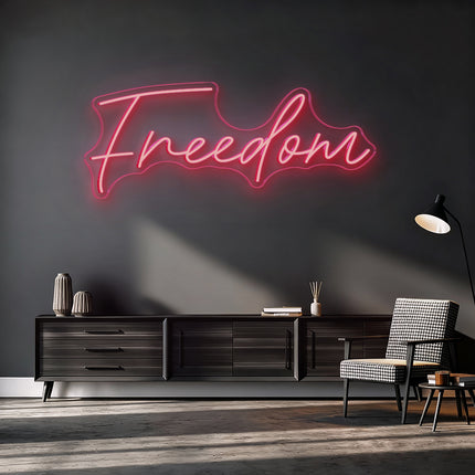 Light Pink Freedom Neon Sign