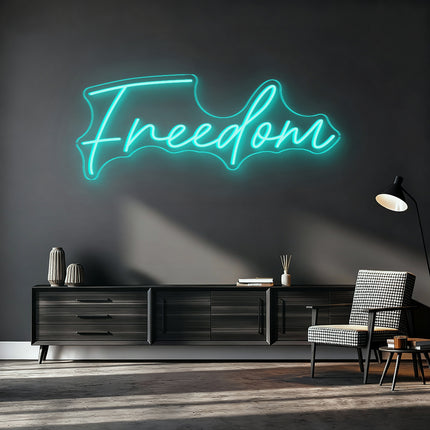 Mint Green Freedom Neon Sign