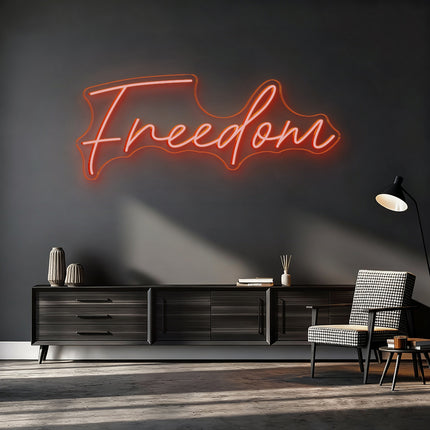 Orange Freedom Neon Sign