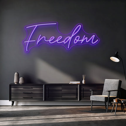 Purple Freedom Neon Sign