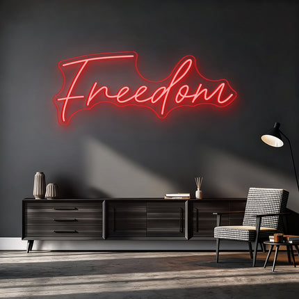 Red Freedom Neon Sign