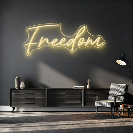 Warm White Freedom Neon Sign