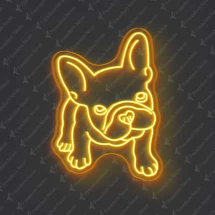 Golden Yellow French Bulldog Neon Sign