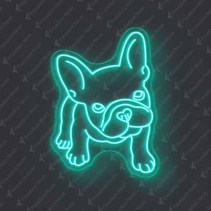 Mint Green French Bulldog Neon Sign