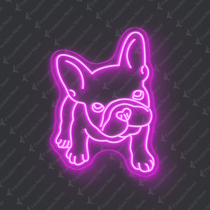 Pink French Bulldog Neon Sign
