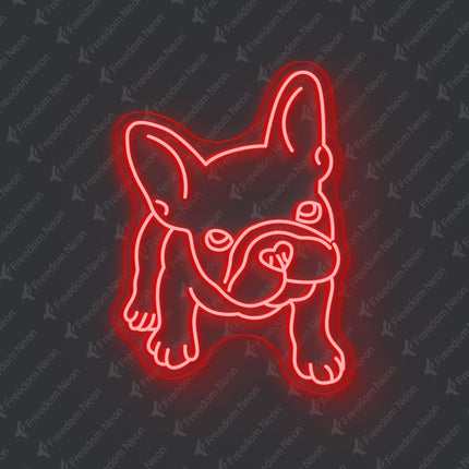 Red French Bulldog Neon Sign