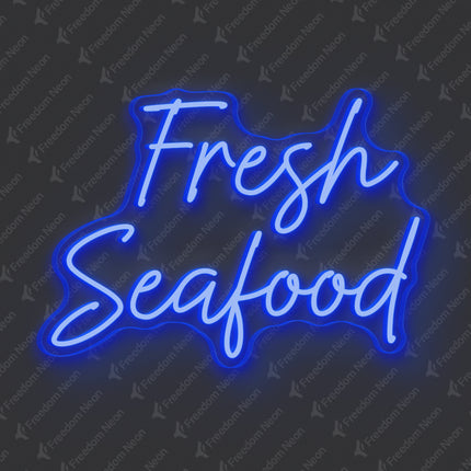 Blue Fresh Seafood Neon Sign