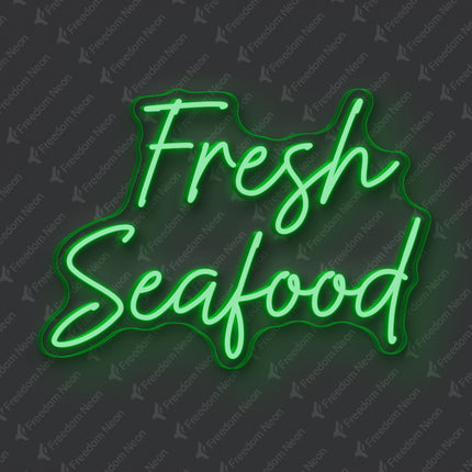 Green Fresh Seafood Neon Sign