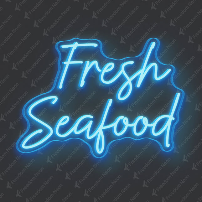Ice Blue Fresh Seafood Neon Sign