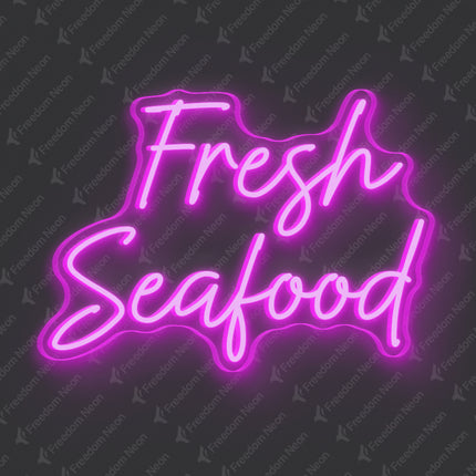Pink Fresh Seafood Neon Sign
