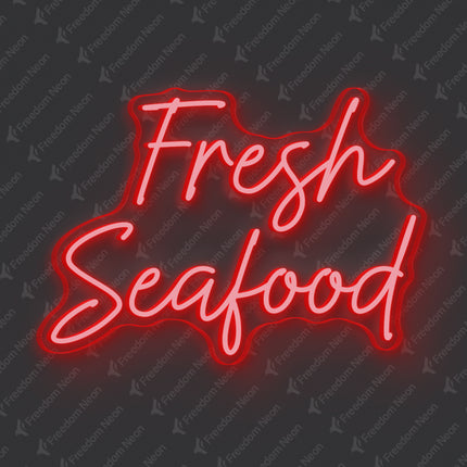 Red Fresh Seafood Neon Sign