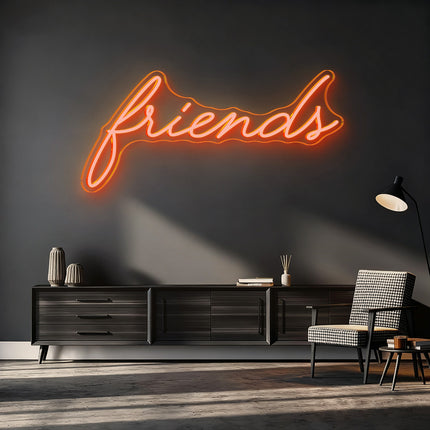 Golden Yellow Friends Neon Sign