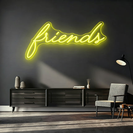 Lemon Yellow Friends Neon Sign