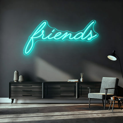 Mint Green Friends Neon Sign