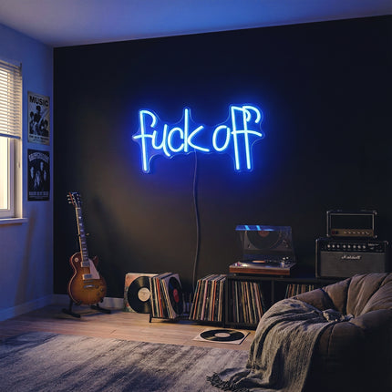 Blue Fuck Off Neon Sign
