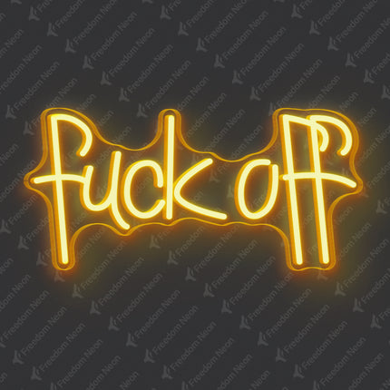 Golden Yellow Fuck Off Neon Sign