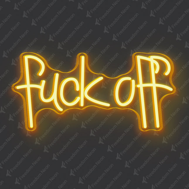 Golden Yellow Fuck Off Neon Sign