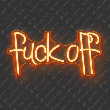 Orange Fuck Off Neon Sign