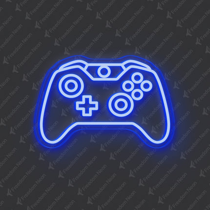 Blue Game Controller Neon Sign