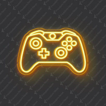 Golden Yellow Game Controller Neon Sign