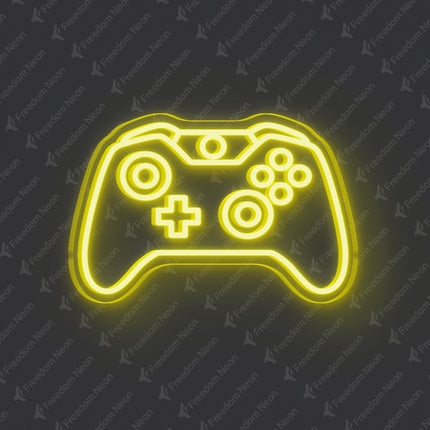 Lemon Yellow Game Controller Neon Sign