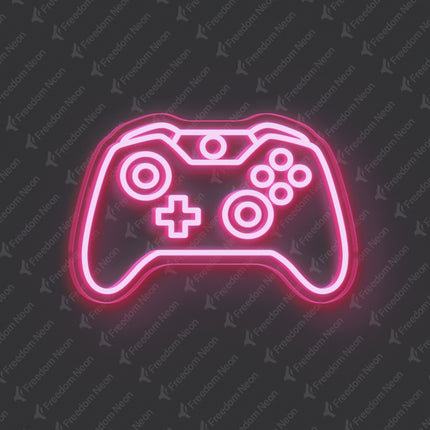 Light Blue Game Controller Neon Sign