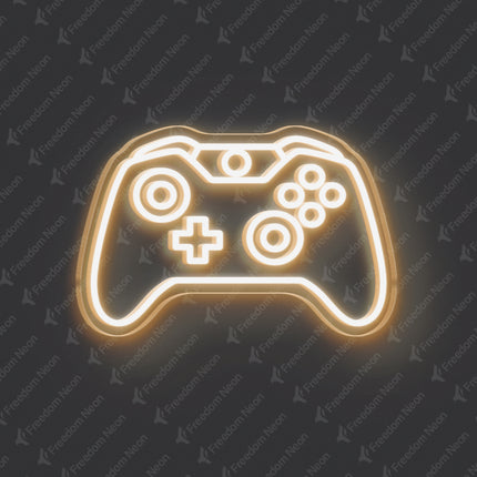 Warm White Game Controller Neon Sign