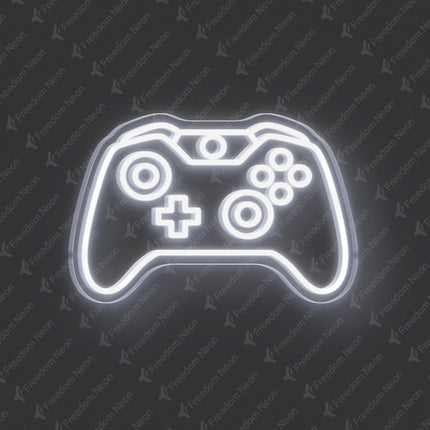 White Game Controller Neon Sign