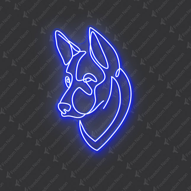 Blue German Shepherd Neon Sign