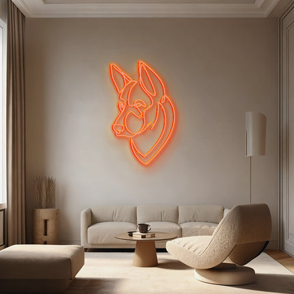 Golden Yellow German Shepherd Neon Sign