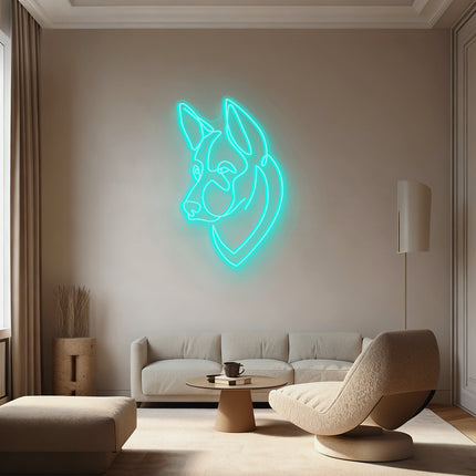 Mint Green German Shepherd Neon Sign