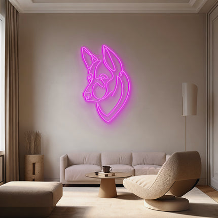 Pink German Shepherd Neon Sign