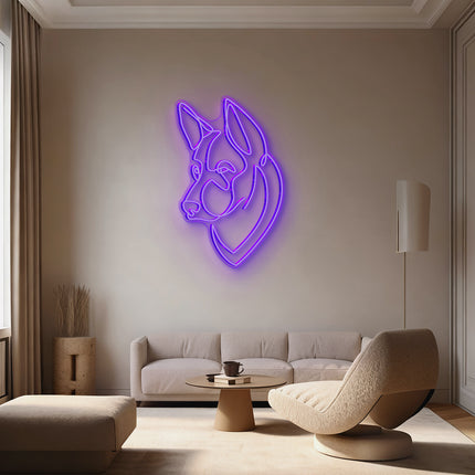 Purple German Shepherd Neon Sign