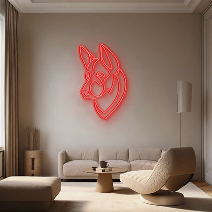 Red German Shepherd Neon Sign
