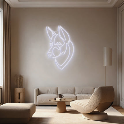 White German Shepherd Neon Sign