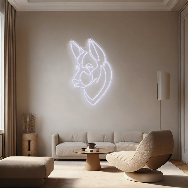 White German Shepherd Neon Sign